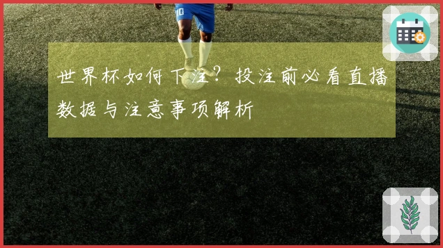 世界杯如何下注？投注前必看直播数据与注意事项解析